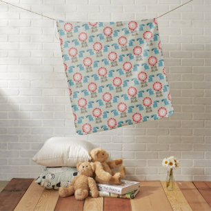 Rabbits and Flowers Baby Blanket