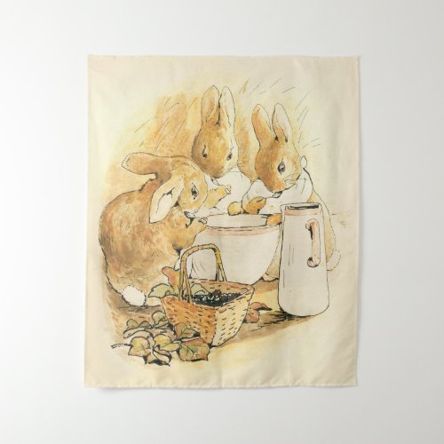 Rabbits and Milk Pudding by Beatrix Potter Tapestry