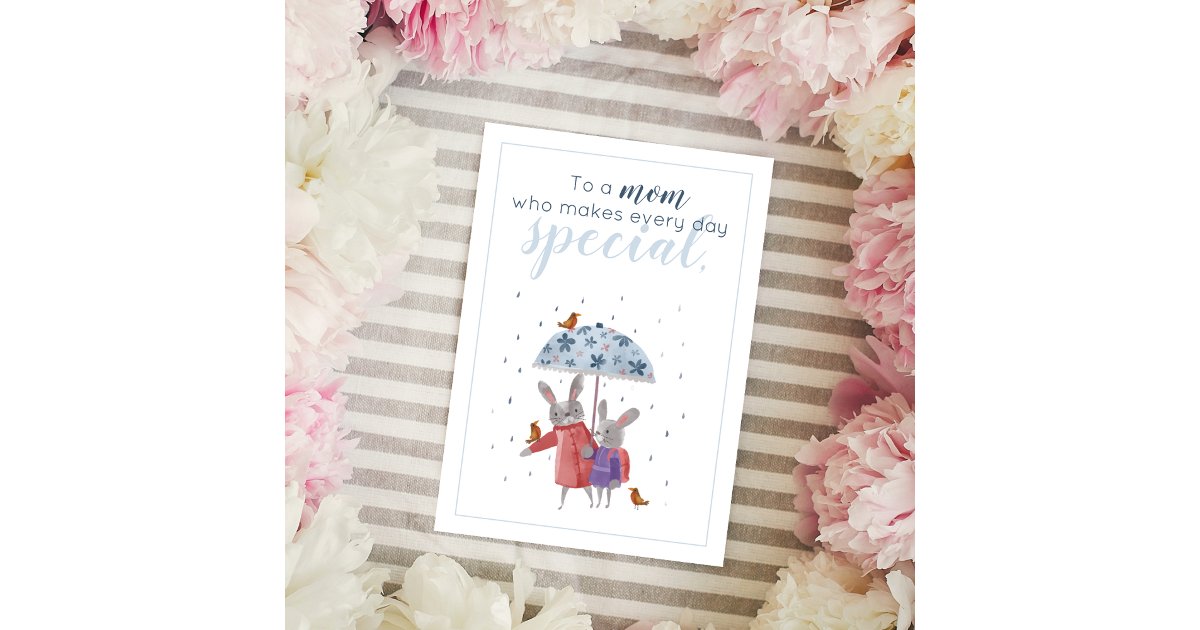 Rabbits and Robins Mother's Day from Daughter Thank You Card | Zazzle