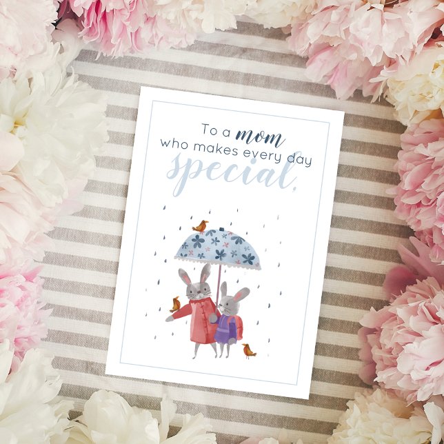 Rabbits and Robins Mother's Day from Daughter Thank You Card (Creator Uploaded)