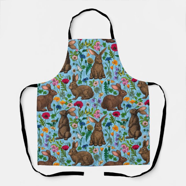 Rabbits and wildflowers apron (Front)