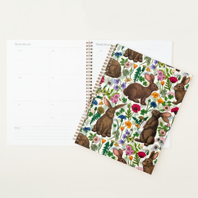 Rabbits and wildflowers planner (Display)