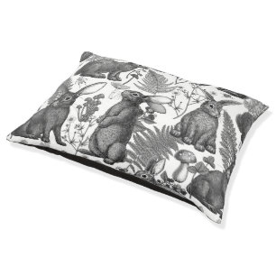 Rabbits and woodland flora2 Pet Bed