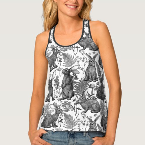 Rabbits and woodland flora2 Tank Top