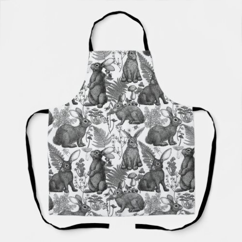 Rabbits and woodland flora 2 apron