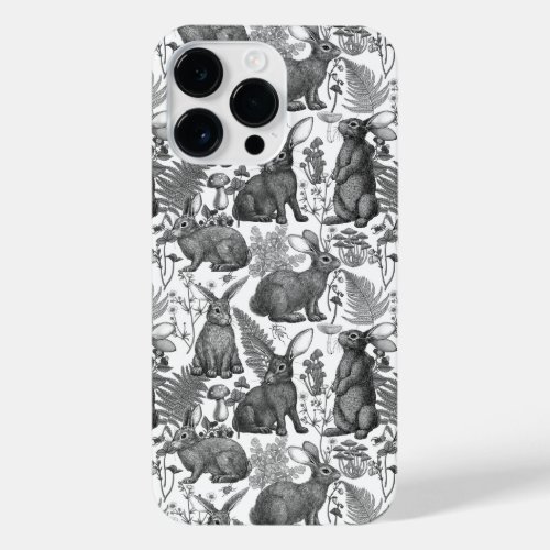 Rabbits and woodland flora 2 Phone Case