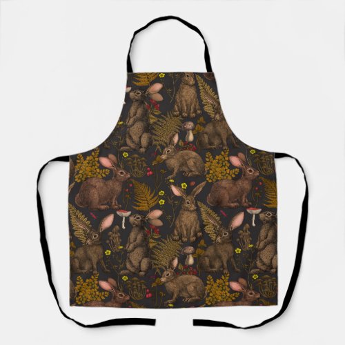 Rabbits and woodland flora 3 apron