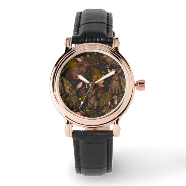 Rabbits and woodland flora 3 Watch (Front)