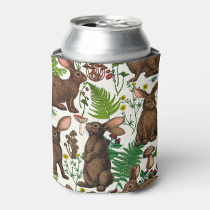 Rabbits and woodland flora 4 can cooler