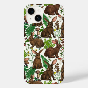 Rabbits and woodland flora 4 Case-Mate iPhone 14 case