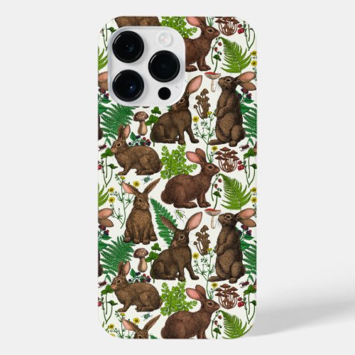 Rabbits and woodland flora 4 iPhone 14 pro max case