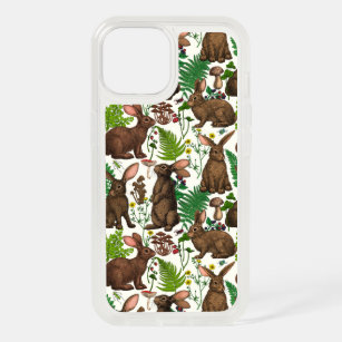 Rabbits and woodland flora 4 iPhone 15 case