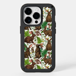 Rabbits and woodland flora 4 speck iPhone 14 pro case