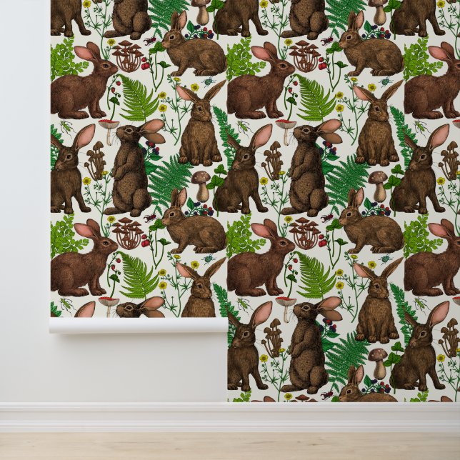 Rabbits and woodland flora 4 wallpaper  (Application)