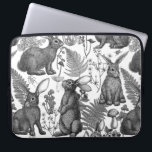 Rabbits and woodland flora Laptop Sleeve<br><div class="desc">Hand-drawn rabbits and woodland flora ferns mushrooms and beriies and bugs</div>