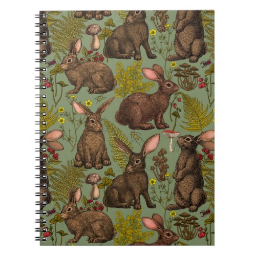 Rabbits and woodland flora Notebook