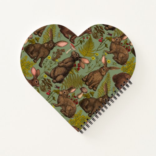 Rabbits and woodland flora Notebook