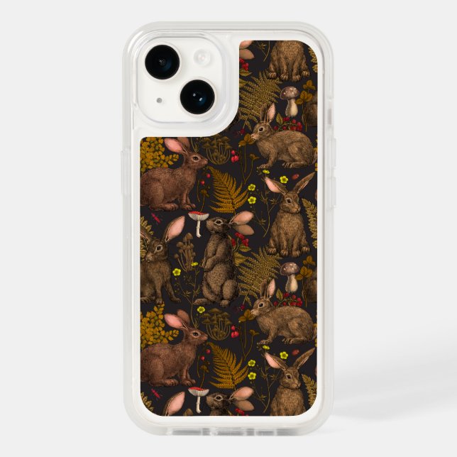 Rabbits and woodland flora OtterBox iPhone Case (Back)