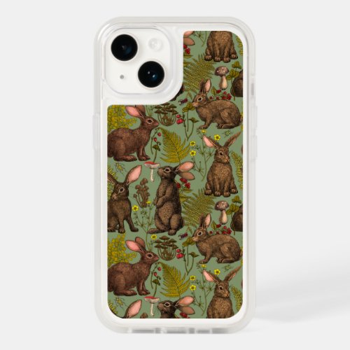 Rabbits and woodland flora OtterBox iPhone Case