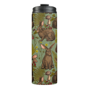 Rabbits and woodland flora Thermal Tumbler