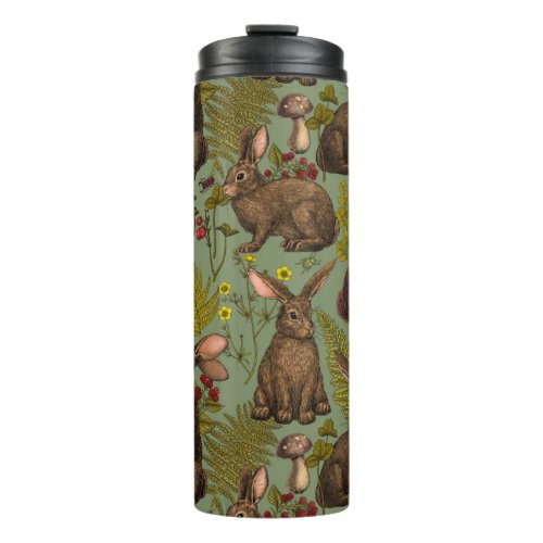 Rabbits and woodland flora Thermal Tumbler