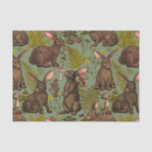 Rabbits and woodland flora Tissue Paper