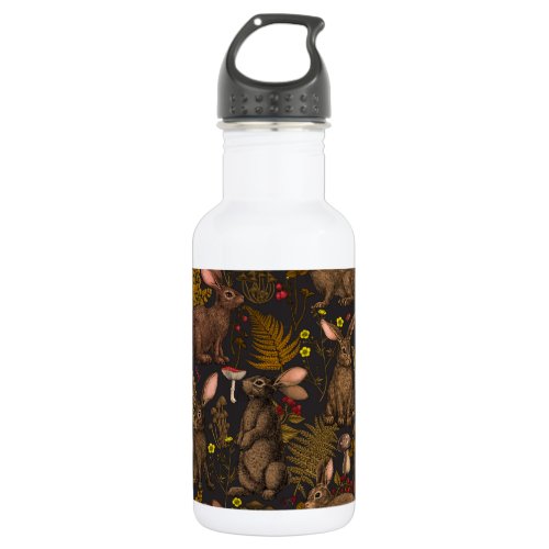 Rabbits and woodland  Stainless Steel Water Bottle