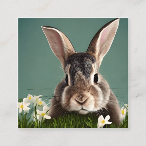 Rabbits are small mammals known for their cute app square business card