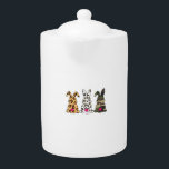 Rabbits Bunnies Leopard Camouflage Happy Easter Da Teapot<br><div class="desc">Rabbits Bunnies Leopard Camouflage Happy Easter Day Tees</div>