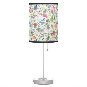 Rabbits, Butterflies and Flowers Table Lamp