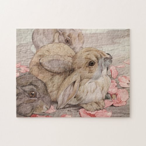 Rabbits by E J Detmold Jigsaw Puzzle