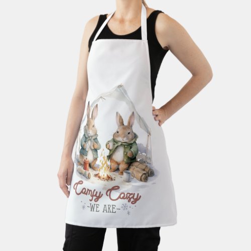 Rabbits Camping Comfy Cozy We Are Apron