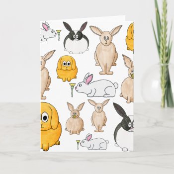 Rabbits. Card by Animal_Art_By_Ali at Zazzle
