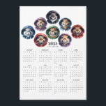 Rabbits Colorful Hoodies Circular Magnet Calendar<br><div class="desc">Add some playful charm to your year with this unique circle-shaped magnetic 2025 calendar! Featuring 12 months displayed, the top is adorned with adorable watercolor illustrations of bunny rabbits dressed in colorful hoodies. Perfect for rabbit lovers, this compact and stylish calendar is great for home, office, or as a fun...</div>