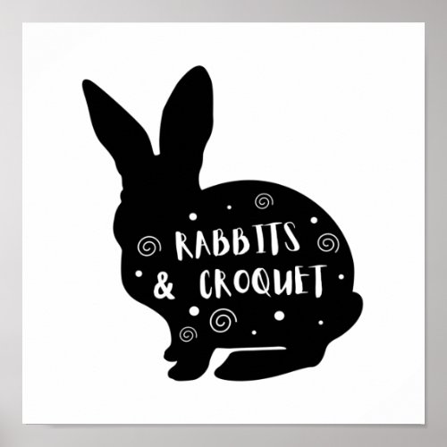 Rabbits  Croquet Poster
