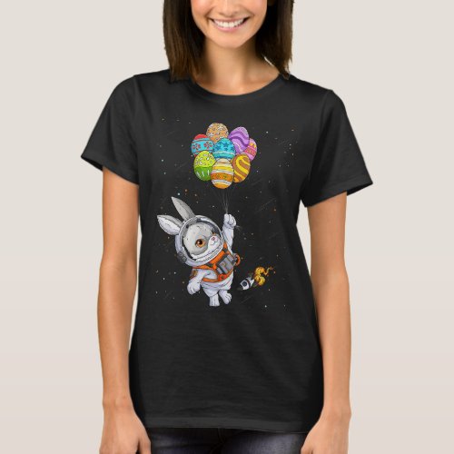 Rabbits Easter Day Happy Bunny Egg astronaut Space T_Shirt