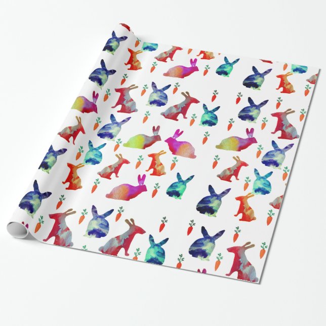 Rabbits Heaven, Easter Wrapping Paper (Unrolled)