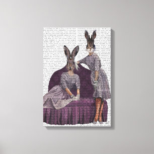 Rabbits in Purple Canvas Print