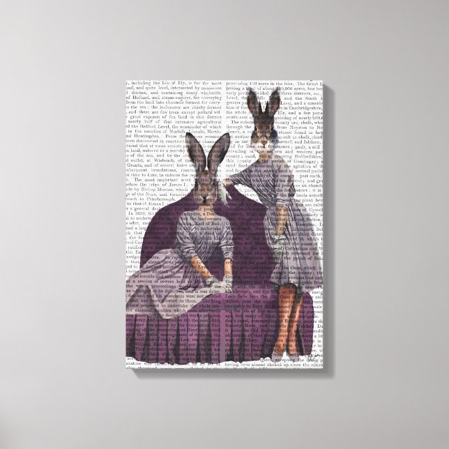 Rabbits in Purple Canvas Print (Front)