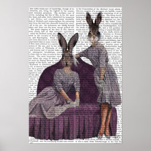 Rabbits in Purple Poster