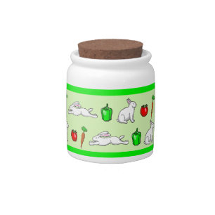 Rabbits in the Vegetable Garden Candy Jar
