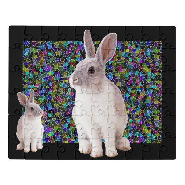 RABBITS MOSIC JIGSAW PUZZLE (Puzzle Horizontal)