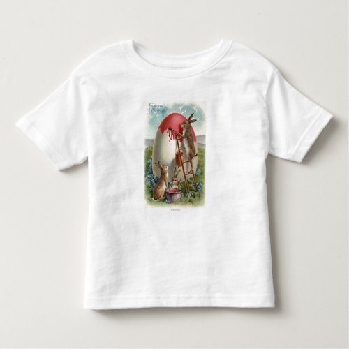 Rabbits Painting an Egg Toddler T_shirt