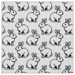 Rabbits Pattern - Black and White Fabric