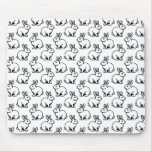 Rabbits Pattern - Black and White Mouse Pad