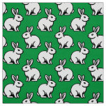 Rabbits Pattern - Black and White with Kelly Green Fabric