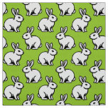 Rabbits Pattern - Black and White with Martian Grn Fabric