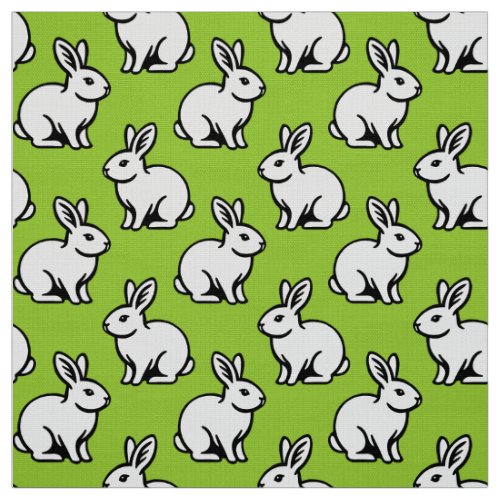 Rabbits Pattern _ Black and White with Martian Grn Fabric