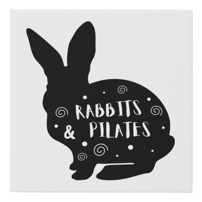 Rabbits & Pilates Faux Canvas Print (Front)