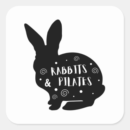 Rabbits  Pilates Square Sticker